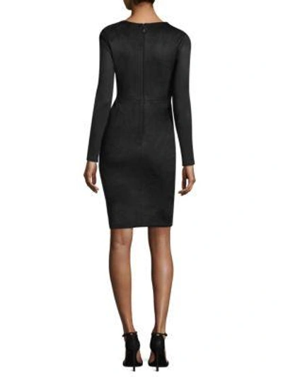 Shop Bcbgmaxazria Long-sleeve Cutout Dress In Black