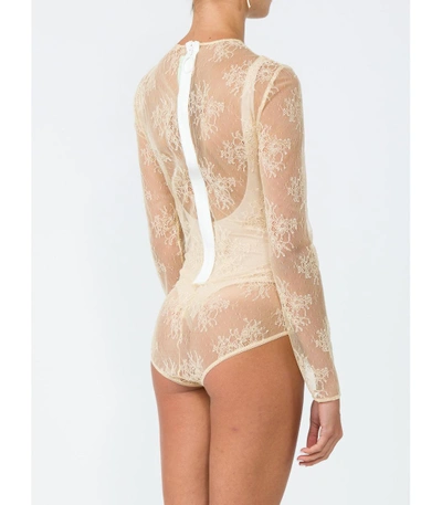 Shop Off-white Nude Neutrals Lace Bodysuit