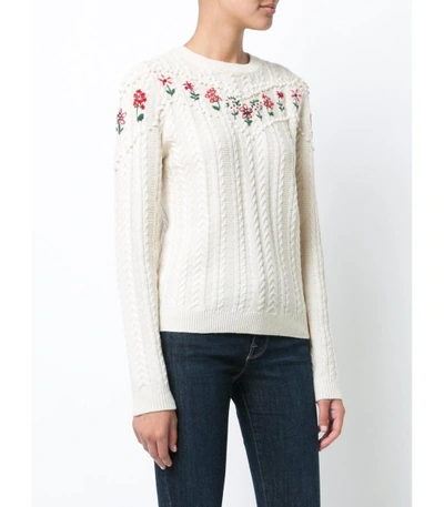 Shop Altuzarra Ink/maroon Amalia Floral Sweater