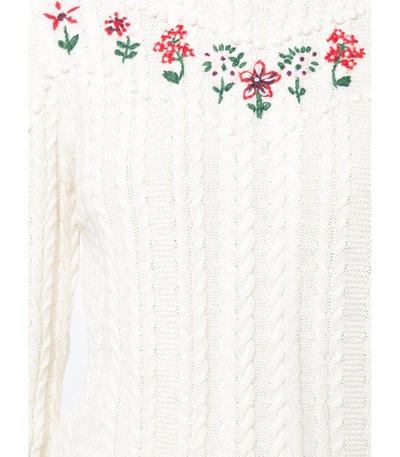 Shop Altuzarra Ink/maroon Amalia Floral Sweater