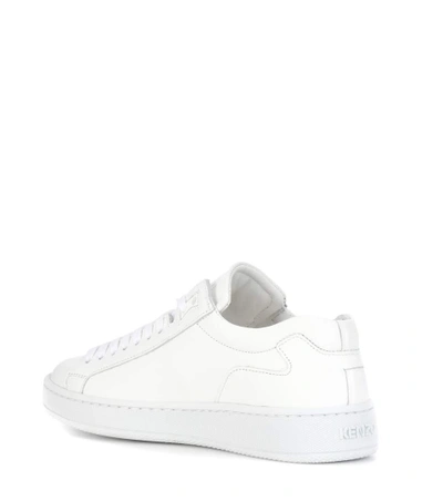 Shop Kenzo Leather Sneakers In White