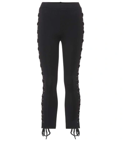 Shop Lpa Lace-up Skinny Trousers In Black