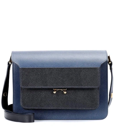 Shop Marni Trunk Leather Shoulder Bag