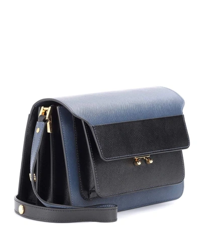 Shop Marni Trunk Leather Shoulder Bag