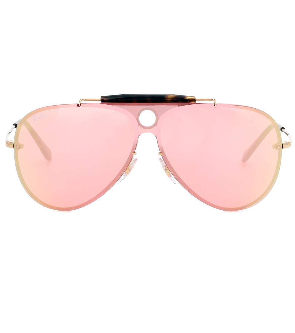 Ray Ban Women's Rb3581 32mm Blaze Shooter Mirrored Pilot Sunglasses In Pink  | ModeSens