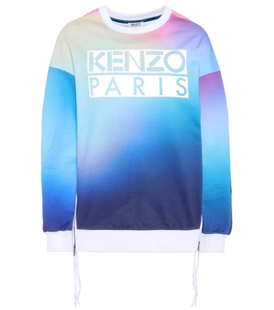 Shop Kenzo Printed Ombré Cotton Sweatshirt In Deep Fuchsia