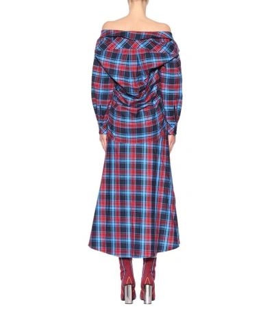 Shop Anna October Plaid Cotton Dress In Multicoloured