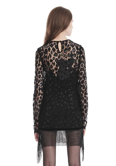 Shop Alexander Wang Leopard Lace Long Sleeve Dress In Black