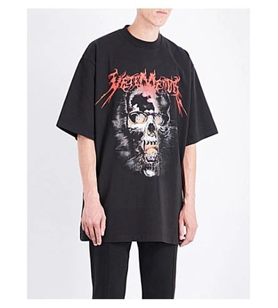 Heavy Metal Oversized Jersey T-shirt In Black