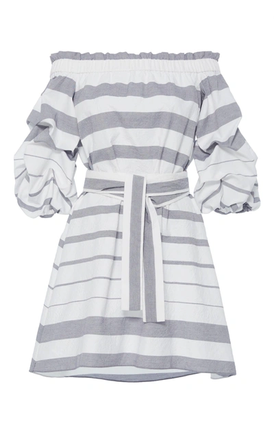 Shop Alexis Olevetti Off Shoulder Dress In Stripe