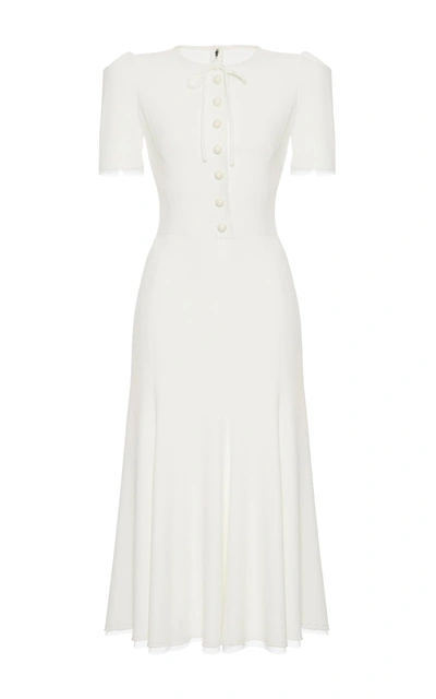 Shop Dolce & Gabbana Cady Midi Dress In White