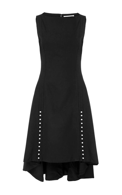 Shop Adeam Pearl Button Dress In Black