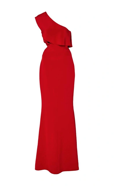 Shop Cushnie Et Ochs Silk Crepe Bea Gown In Red