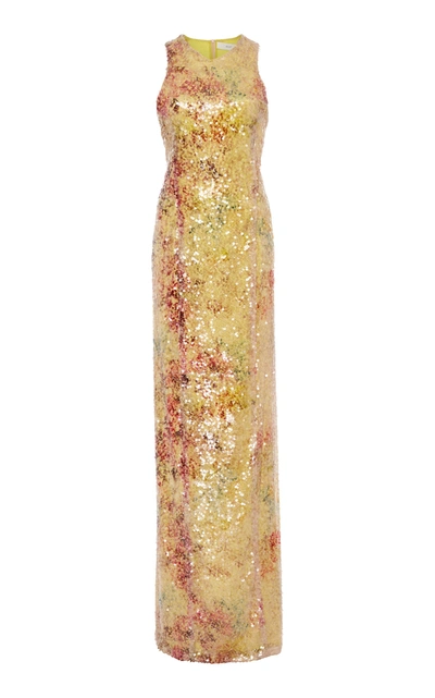 Shop Galvan Miraflores High Neck Dress In Multi