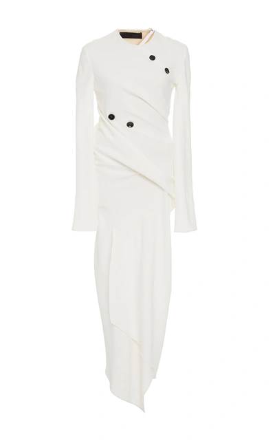 Shop Proenza Schouler Spiral Ruched Satin Dress In White
