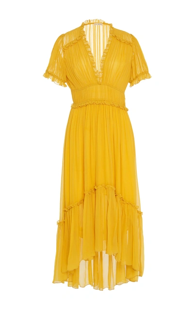Shop Ulla Johnson Sonja Tiered Dress In Yellow