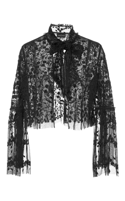 Shop Needle & Thread Primrose Lace Evening Jacket In Black