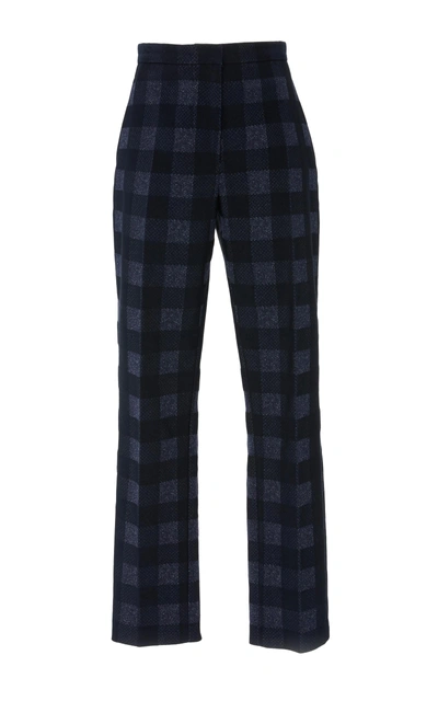 Shop Rosetta Getty Cropped Skinny Check Trousers In Plaid