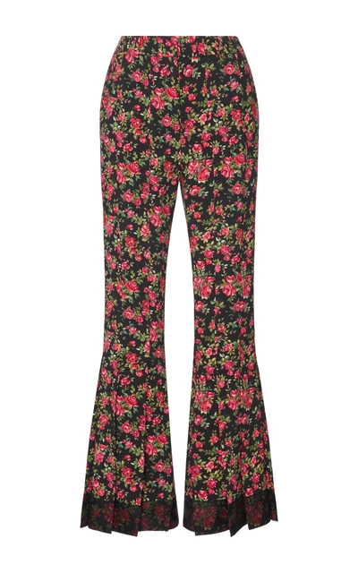 Shop Dolce & Gabbana Floral-print Flared Pants