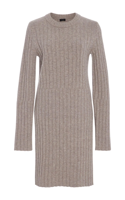 Shop Joseph Ribbed-knit Wool Tunic In Neutral