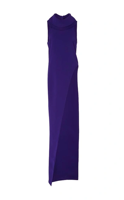 Shop Brandon Maxwell Asymmetrical Long Hem Top In Blue