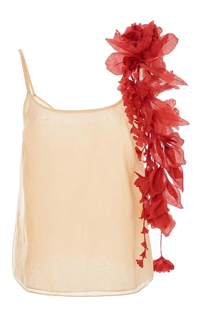 Shop Rosie Assoulin Camisole With Red Removeable Flower Garlands In Pink