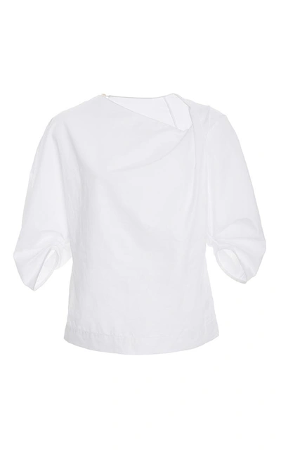 Shop Rosetta Getty Puff Sleeve Blouse In White