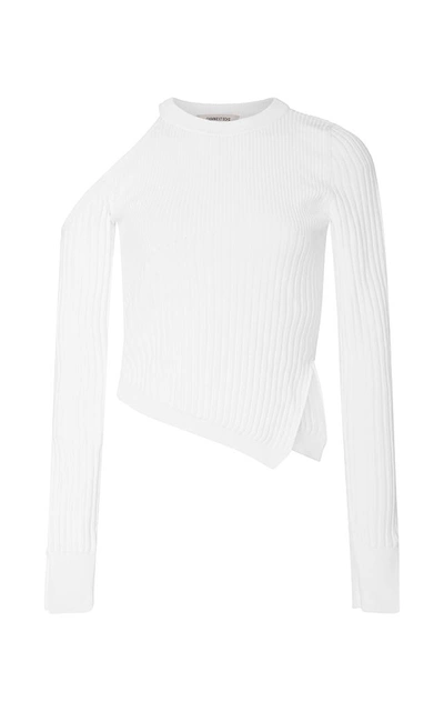Shop Cushnie Et Ochs Renee Cold Shoulder Knit Top In White