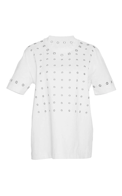 Shop Monse Grommet Front T-shirt In White