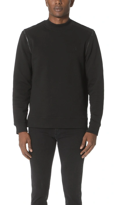Shop Calvin Klein Jeans Est.1978 Shoulder Zip Sweatshirt In Black