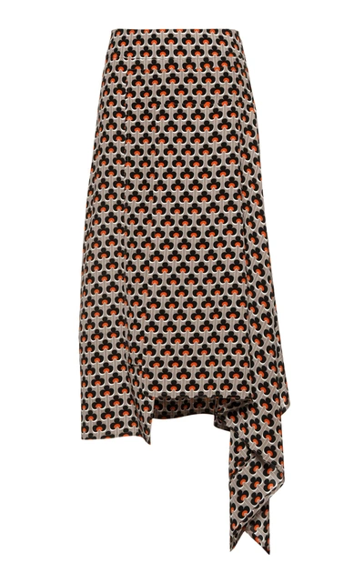 Shop Marni Asymmetrical Hem Skirt In Print