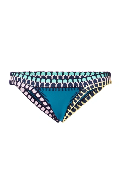 Shop Kiini Flor Crochet-trimmed Bikini Briefs In Blue