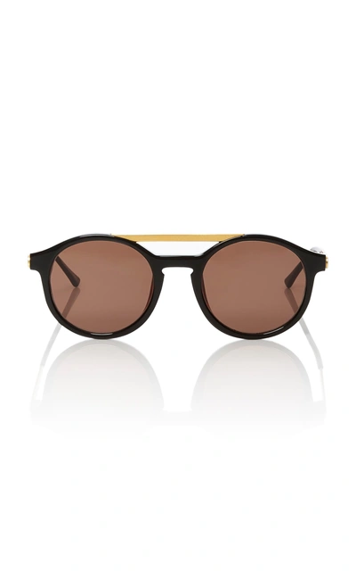 Shop Thierry Lasry Fancy Round-frame Acetate Sunglasses In Black