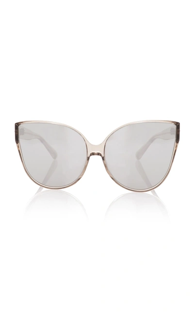 Shop Linda Farrow Cat-eye Acetate Sunglasses In Grey