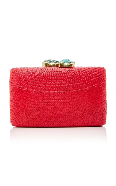 Shop Kayu Jen Clutch With Turquoise Stone In Red
