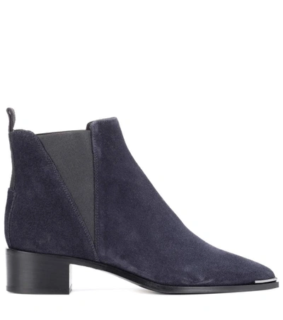 Shop Acne Studios Jensen Suede Ankle Boots In Llue Eavy