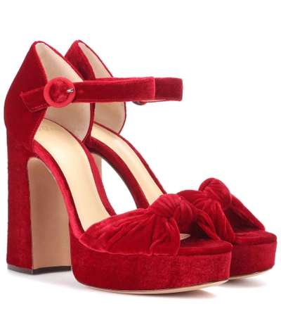 Alexandre Birman Knot Detail Heeled Sandals In Red