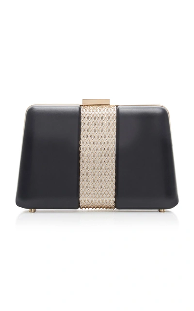 Shop Lanvin Chain Embellished Leather Box Clutch In Black