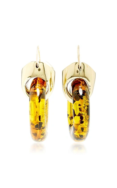 Shop Ellery Hush Tire 9k Gold-plated And Resin Earrings