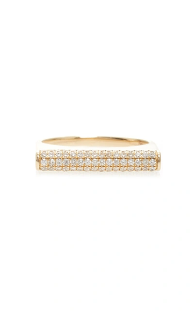 Shop Sydney Evan Full Pave Roll Ring In Gold