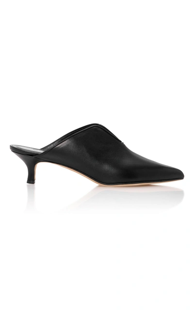 Shop Tibi Dana Leather Mules In Black