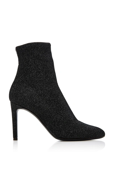 Shop Giuseppe Zanotti Natalie Stretch-knit Ankle Boots In Black