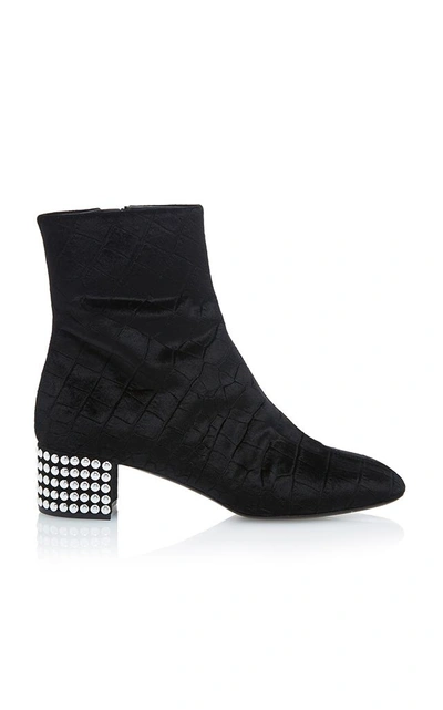 Shop Giuseppe Zanotti Embellished Suede Ankle Boots In Black