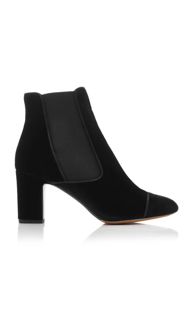 Shop Tabitha Simmons Kiki Velvet Ankle Boots In Black