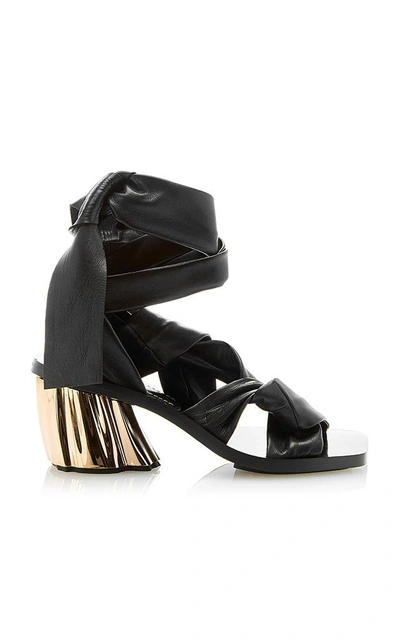 Shop Proenza Schouler Caldes Leather Wrap Sandals In Black