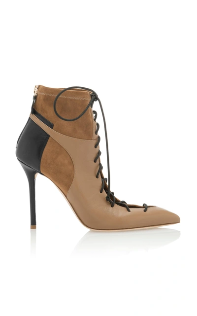 Shop Malone Souliers Montana Leather-paneled Suede Ankle Boots In Brown