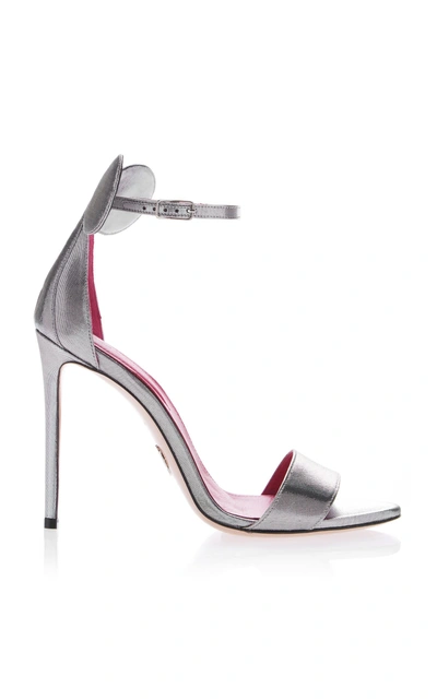 Shop Oscar Tiye Minnie Lamé Sandals In Silver