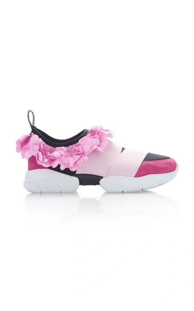 Shop Emilio Pucci Embroidered Sneakers In Pink