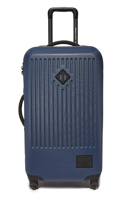 Shop Herschel Supply Co Medium Hardshell Trade Suitcase In Navy