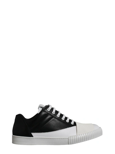 Shop Marni Leather Sneakers In Nero
